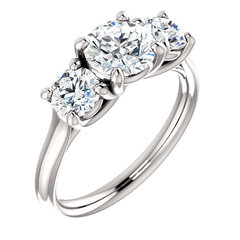 3 stone diamond round ring 3